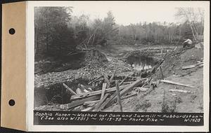 Kanen's dam and sawmill washed out, Hubbardston, Mass., Oct. 13, 1938