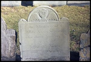 Headstone of Anna Saffard, death 1785