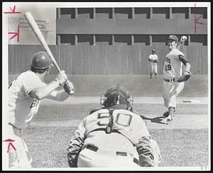 Milwaukee Brewers pitcher Jim Lonborg delivers a pitch