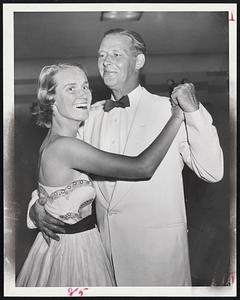 Dancing With His Daughter-This photo, the last made of the late Maurice J. Tobin, was taken at the Hatherly Country Club dance, North Scituate. Tobin is shown dancing with his daughter Carol.