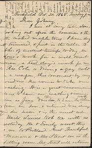 Letter from Zadoc Long to John D. Long, October 20, 1868