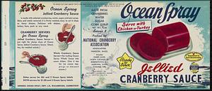 Ocean Spray Jellied Cranberry Sauce 1 lb. Serves 8 Can Label