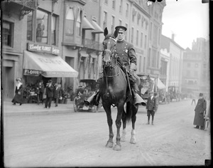 Boston mounted cop on duty on Tremont St.
