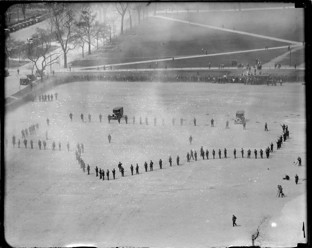 Riot squad demonstration on the Common