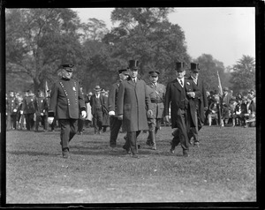 Boston Police officials review big parade on the Boston Common