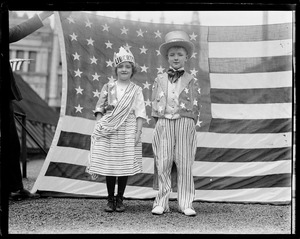 Kiddies dressed as "Columbia" and "Uncle Sam", Bunker Hill Day, Charlestown