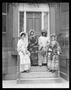 Old Boston Celebration. Beacon Hill. Left to Right: Mrs. Samuel Mixter, Mrs. Irving Badger, Miss Rowena Morse, Mrs. Arthur Williams.