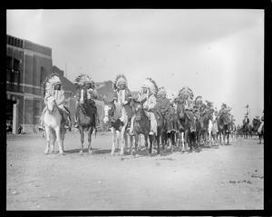 Indians in Boston with Wild West show