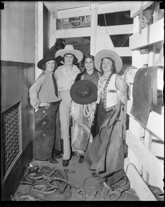 Cow girls at Boston Garden for the Rodeo