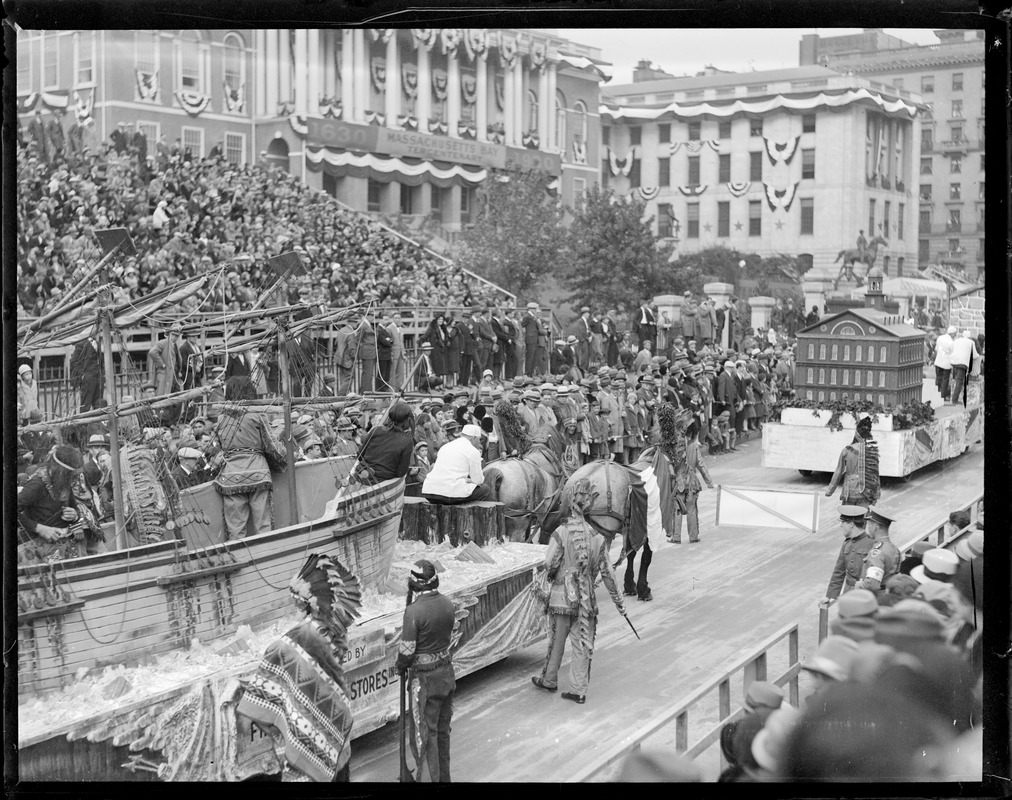 Legion Float Parade, Beacon St. Boston - Digital Commonwealth