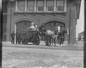 Winthrop fire department, horse-drawn steam engine