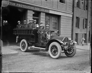 Fire engine at Boston Protective Department Co. No. 3, Jamaica Plain