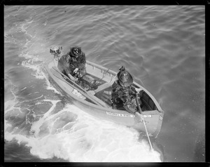 Miniature fireboat Thomas A. Ring used to fight fire under wharves