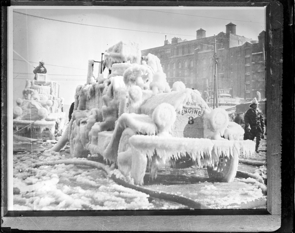 Fire engine iced over at five alarm North Station fire