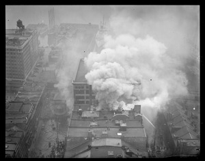 Three alarm fire at 225 State Street taken from top of Custom House Tower