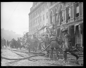 Six alarm fire at the Odd Fellows Building - Corner of Warren Ave., Tremont and Berkeley, 4:20am