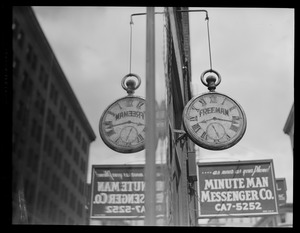 Silent advertising in Boston: Freeman Watch