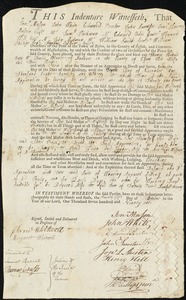 Thomas Hinds indentured to apprentice with David Blunt of Andover, 25 October 1791