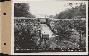 Beaver Brook at Pepper's mill pond dam, Ware, Mass., 8:25 AM, May 27, 1936