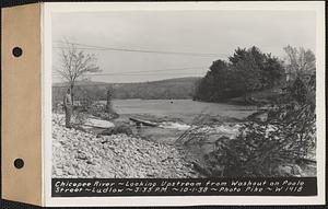Chicopee River, looking upstream from washout on Poole Street, Ludlow, Mass., 3:35 PM, Oct. 1, 1938
