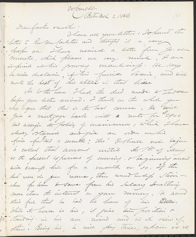 Letter from John D. Long to Zadoc Long and Julia D. Long, March 2, 1866