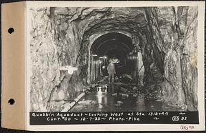 Contract No. 20, Coldbrook-Swift Tunnel, Barre, Hardwick, Greenwich, Quabbin Aqueduct, looking west at Sta. 1318+44, Hardwick, Mass., Dec. 7, 1933