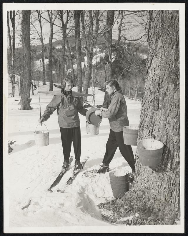 Sugarin' on Skis Girls at Big Bromley, Manchester, Vt., combine snow