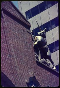 Unicorn statue on top of Old State House, Boston