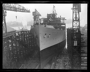 Unidentified ship in dry dock