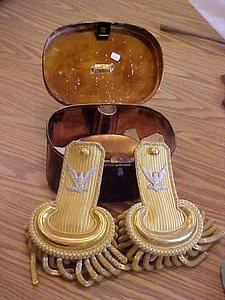 Pair of tin boxed epaulets