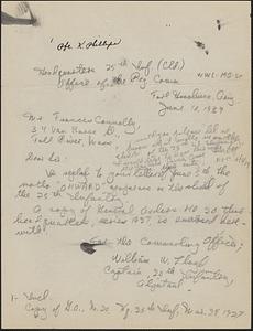 Letter from William W. Lloyd, Fort Huachuca, Arizona, to Francis Connolly, Fall River, Massachusetts, 1939 June 10