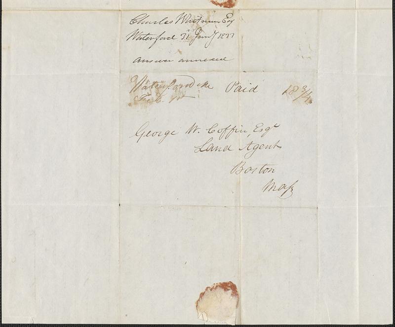 Charles Whitman to George Coffin, 31 January 1833 - Digital Commonwealth