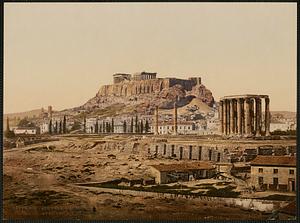 Athènes. L'Acropole avec Temple de Jupiter Olympien