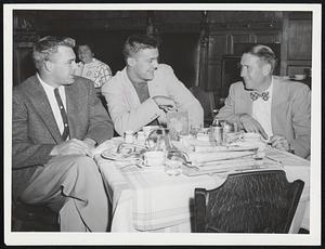 Tiger Trio- Harvey Kuenn, Billy Hoeft and Bob Swift at the Kenmore before tonight's game with the Red Sox.