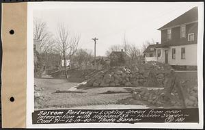 Contract No. 71, WPA Sewer Construction, Holden, Bascom Parkway, looking ahead from near intersection with Highland Street, Holden Sewer, Holden, Mass., Dec. 19, 1940