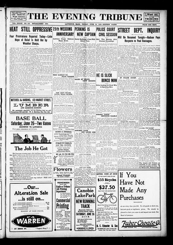 The Evening Tribune June 25 1909 Digital Commonwealth the-evening-tribune-june-25-1909-digital-commonwealth