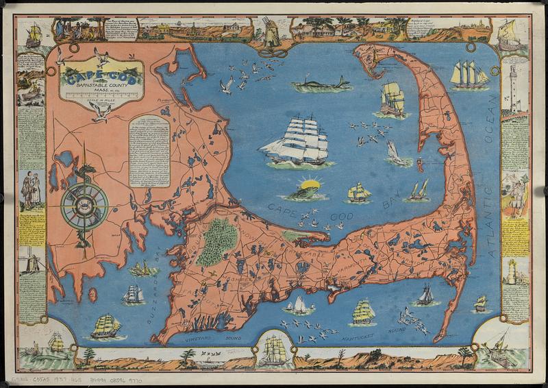 thumbnail interactive-video image 1 of 1931 Barnstable County Cape Cod Massachusetts Map – Vintage Reproduction Poster 1 of 3