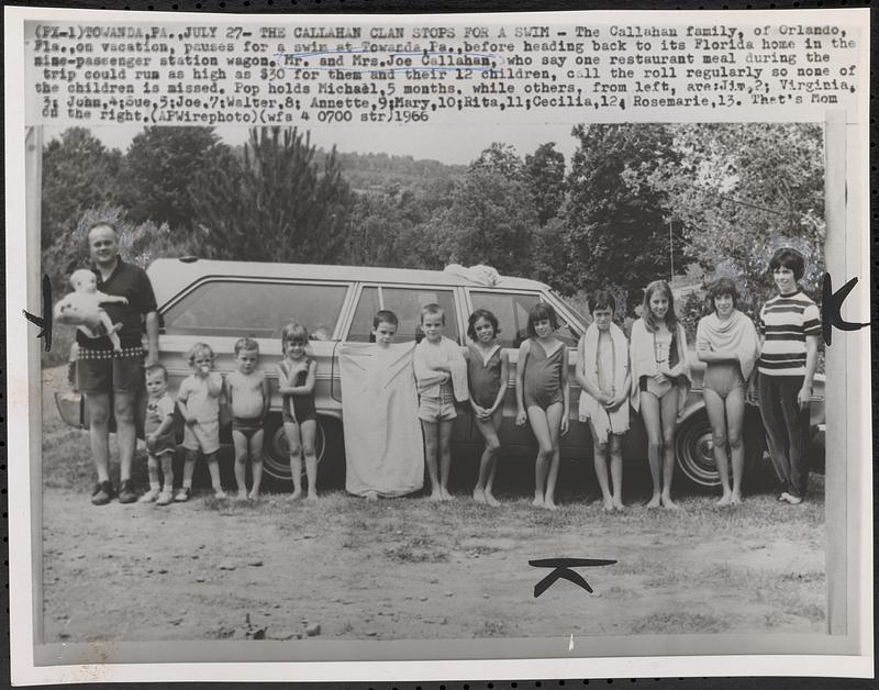 The Callahan clan stops for a swim