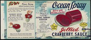 Ocean Spray Jellied Cranberry Sauce 1 lb. Serves 8 Can Label