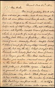 James W. Spooner to Ephraim Spooner Oct. 23 1862