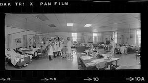 Uniformed nursing school students in ward, Massachusetts General Hospital, Boston