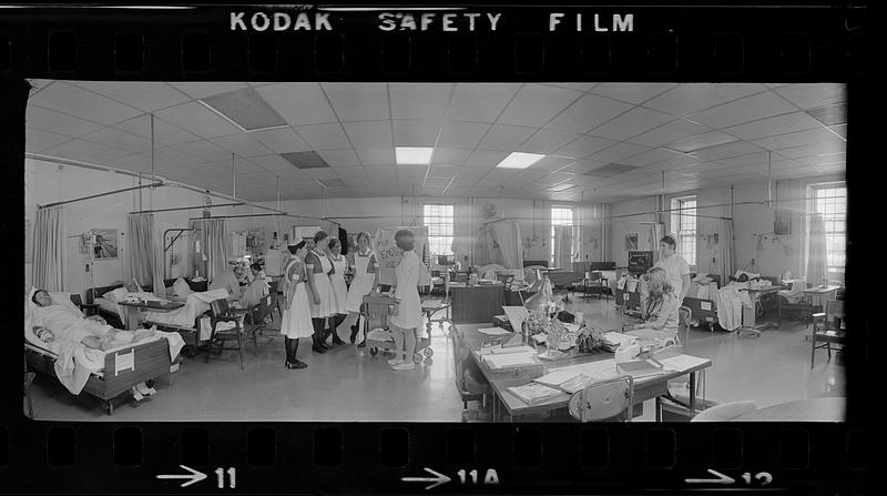 Uniformed nursing school students in ward, Massachusetts General Hospital, Boston