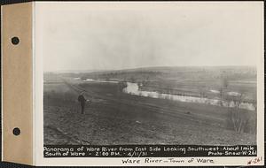 Panorama of Ware River from east side looking southwest, 1 mile south of Ware, Ware River, Ware, Mass., 2:00 PM, Apr. 11, 1931