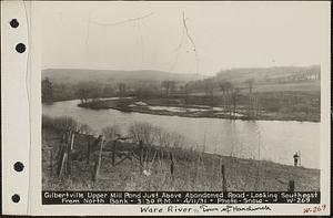 Gilbertville upper mill pond just above abandoned road, looking southeast from north bank, Ware River, Hardwick, Mass., 3:30 PM, Apr. 11, 1931