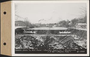 Lower dam and mill pond, Boston Duck Co., Bondsville, Palmer, Mass., Jan. 3, 1940