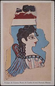 Fresque du Cnossos Musée de Candie (Crète) portrait Minoen