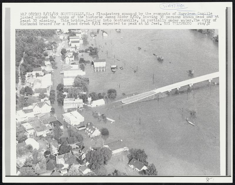 Scottsville, Va. Floodwaters spawned by the remnants of Hurricane