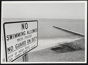Lost Beaches. Evidence of Lake Erie's pollution shows near Cleveland, where bathing beaches have turned into wasteland. Cleveland produces 180 tons of waste water a day, sometimes more when there is a storm overflow. Of the sewage in that water flow, 70 per cent of the polluting contaminants are removed by the city's sewage plants. The rest goes into the lake.