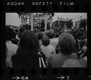 Crowd listening to President Ford in Exeter, New Hampshire