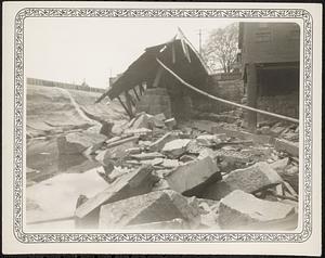 Remnant of Main Street bridge after flood waters have receded